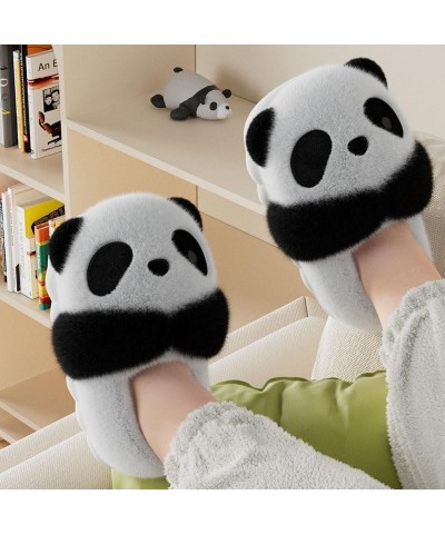 Panda Fuzzy Foam Slippers, Kawaii Panda Fluffy Slippers, Adults and Kids Winter Nonslip Comfy Cloud Panda Slippers Panda (Wra...