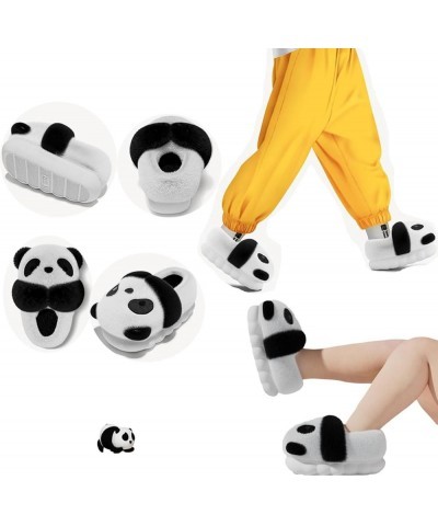 Panda Fuzzy Foam Slippers, Kawaii Panda Fluffy Slippers, Adults and Kids Winter Nonslip Comfy Cloud Panda Slippers Panda (Wra...