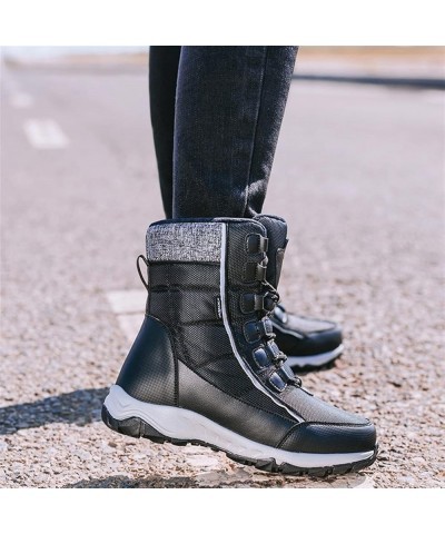 Womens Winter Snow Boots with Warm Fur Lined Comfortable Outdoor Waterproof Anti-Slip Shoes Leather Zipper Comfortable Dampin...