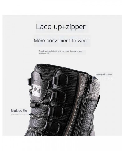 Womens Winter Snow Boots with Warm Fur Lined Comfortable Outdoor Waterproof Anti-Slip Shoes Leather Zipper Comfortable Dampin...