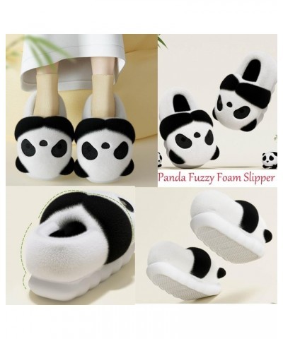 Panda Fuzzy Foam Slippers, Kawaii Panda Fluffy Slippers, Adults and Kids Winter Nonslip Comfy Cloud Panda Slippers Panda (Wra...