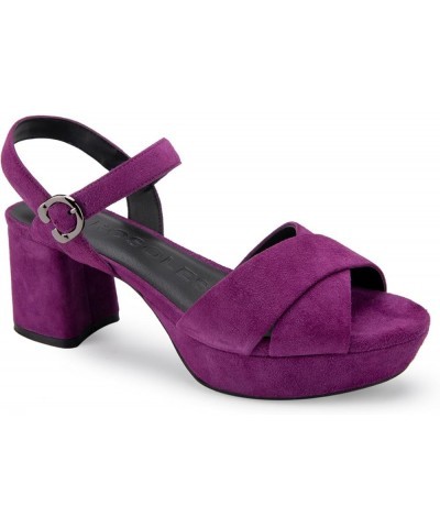 Women's Cosmos Heeled Sandal Dark Purple Suede $52.50 Sandals