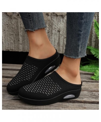 Women's Elastic Ankle Straps Chunky Block Heels Wedge Sandal Flip Flops Open Toe Dressy Sandal 108-ixpyn-black-h $16.35 Sandals