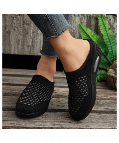 Women's Elastic Ankle Straps Chunky Block Heels Wedge Sandal Flip Flops Open Toe Dressy Sandal 108-ixpyn-black-h $16.35 Sandals