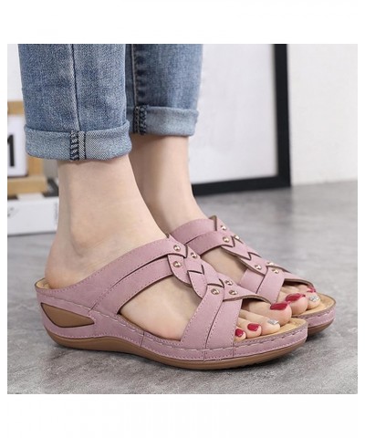 Best Arch Support Flip Flops Casual Sandals for Women Low Heel Wide Comfortable Shoes for Women Wedges Gold Dressy Flat Sanda...