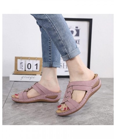 Best Arch Support Flip Flops Casual Sandals for Women Low Heel Wide Comfortable Shoes for Women Wedges Gold Dressy Flat Sanda...